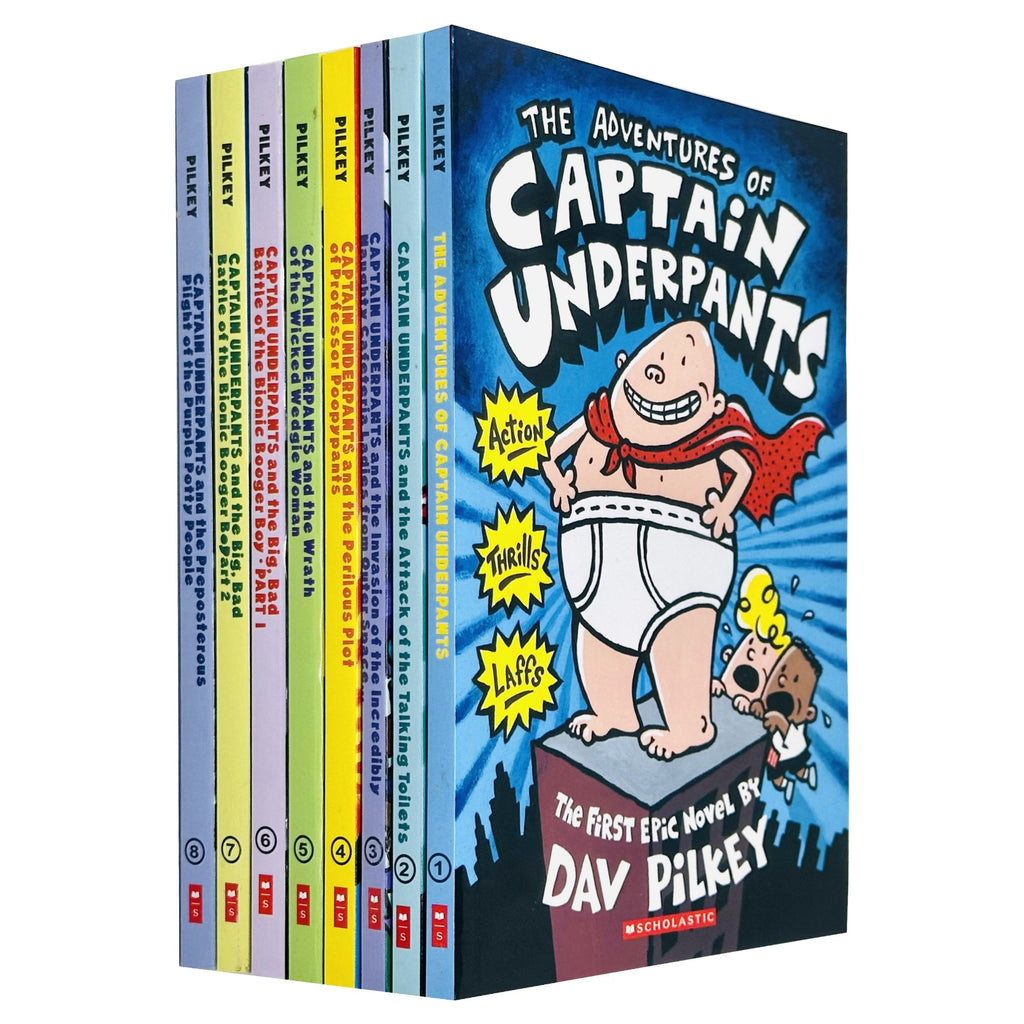 Captain Underpants Collection 8 Books Set By Dav Pilkey