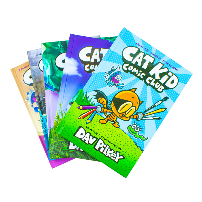 Cat Kid Comic Club Series Collection 5 Books Set By Dav Pilkey (Cat Kid Comic Club, Perspectives) - The Book Bundle
