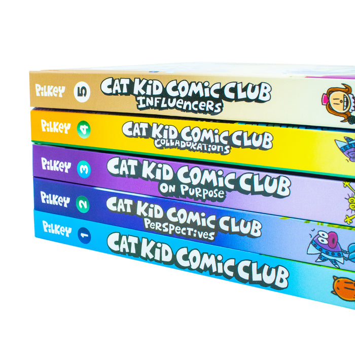 Cat Kid Comic Club Series Collection 5 Books Set By Dav Pilkey (Cat Kid Comic Club, Perspectives) - The Book Bundle