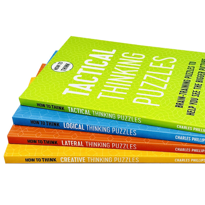 Charles Phillips How to Think Collection 4 Books Set (Tactical Thinking Puzzles, Logical ) - The Book Bundle