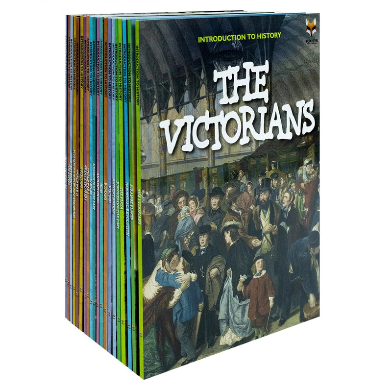 Children's history book collection by Jasmine Brooke, featuring 20 introductory books in a colorful set for young learners.
