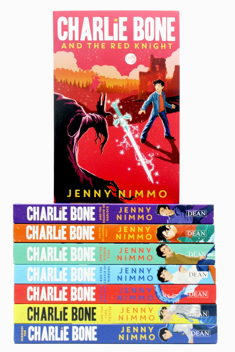 Children of the Red King book collection by Jenny Nimmo, featuring 8 fiction paperback books with colorful covers.