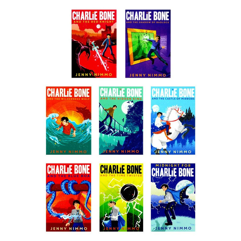 Children of the Red King book set by Jenny Nimmo, featuring five paperback fantasy novels with colorful covers.