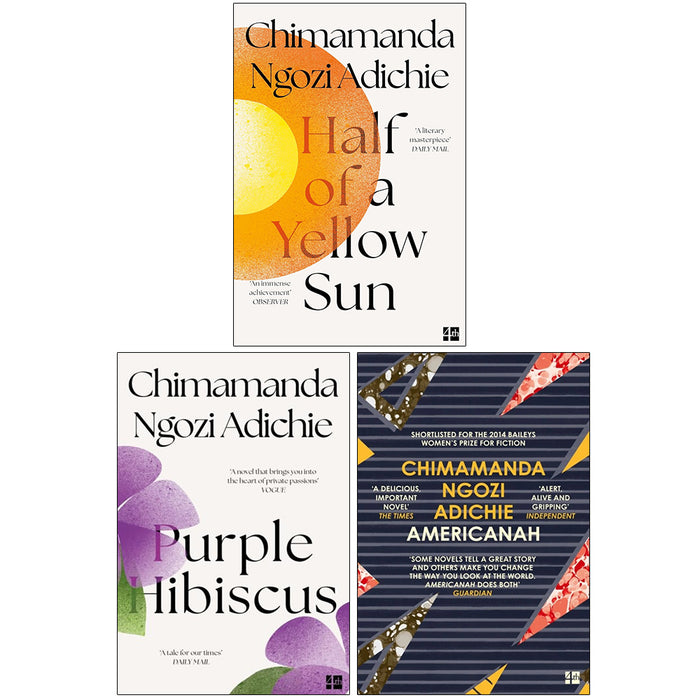 Chimamanda Ngozi Adichie 3 Books Collection Set (Half Of A Yellow Sun, Americanah And Purple Hibiscus) - The Book Bundle