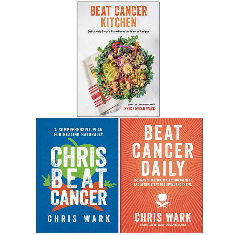 Chris Wark 3 Books Set (Beat Cancer Kitchen, Beat Cancer Daily, Chris Beat Cancer)