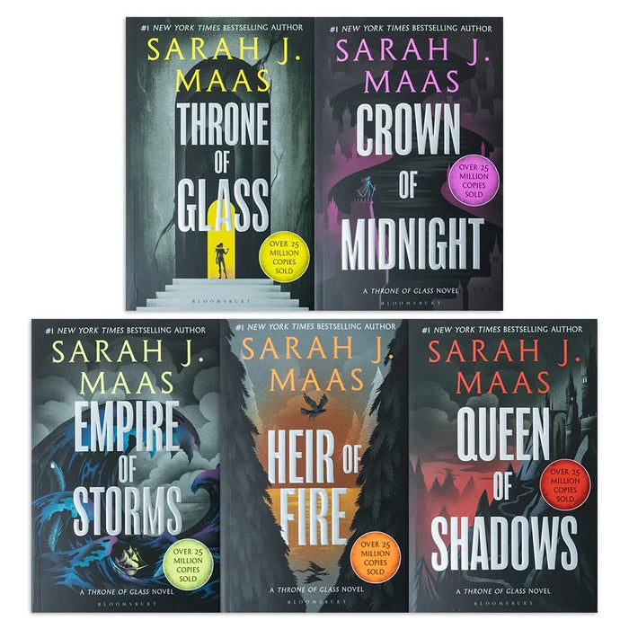 Throne Of Glass Series Collection 5 Books Set By Sarah J. Maas (Throne of Glass, Crown of Midnight, Heir of Fire, Empire of Storms, Queen of Shadows) - The Book Bundle