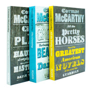 Set of three paperback books from the Border Trilogy by Cormac McCarthy, featuring the Picador edition covers.