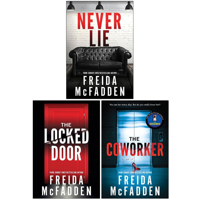 Freida McFadden Collection 3 Books Set (Never Lie, The Locked Door & The Coworker) - The Book Bundle
