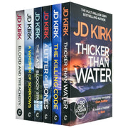Set of six Zertex crime thriller books from JD Kirk's DCI Logan Crime collection, featuring crime and detective stories.