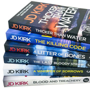 Set of six JD Kirk DCI Logan Crime Thrillers books in Zertex Crime series, featuring book covers and titles.