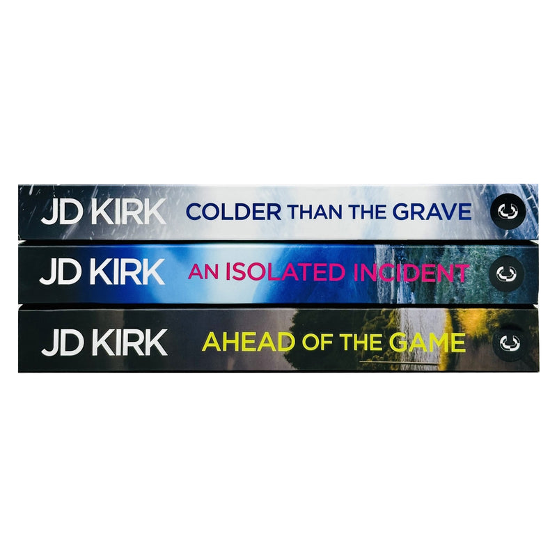 Set of three Canelo crime books featuring DCI Logan Crime Thrillers 10-12 collection by JD Kirk, with book covers and titles visible.