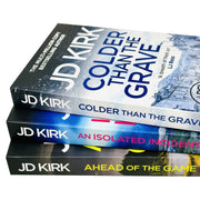 Three JD Kirk DCI Logan crime thriller books from the Canelo Crime collection, featuring book spines and cover art.