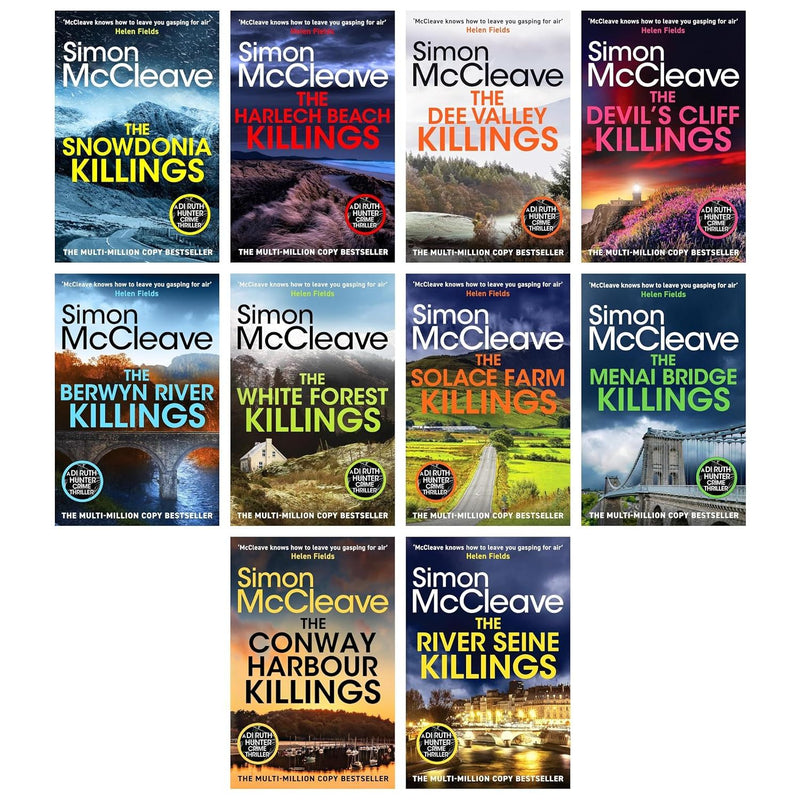 DI Ruth Hunter Series 1-10 Books Collection Set By Simon McCleave (The Snowdonia Killings, The Harlech Beach Killings and More)- Fiction - Paperback
