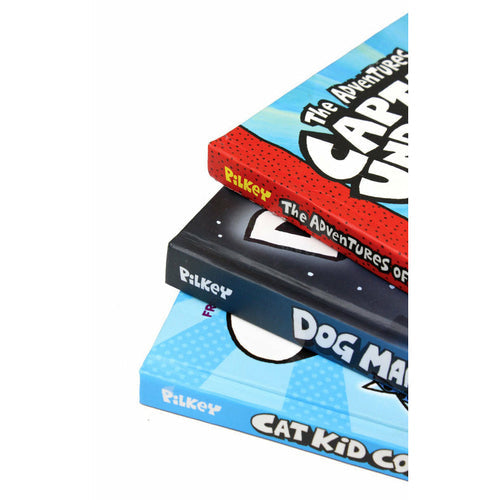 Dav Pilkey's Hero Collection: 3-Book Set Hardcover (Captain Underpants #1, Dog Man #1, Cat Kid Comic Club #1) - The Book Bundle