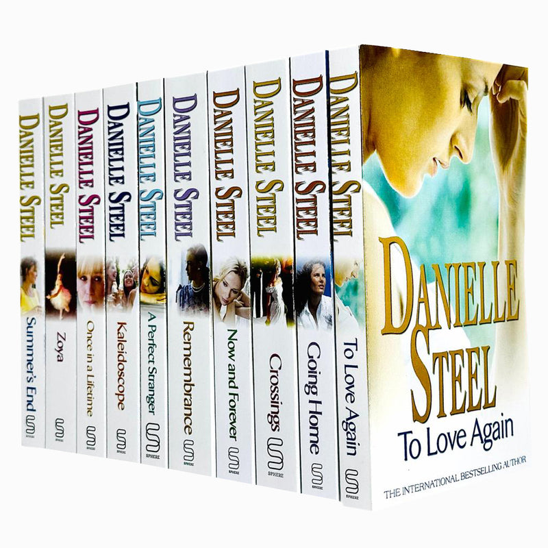 Set of ten Danielle Steel paperback fiction books from the Danielle Steel Collection by Sphere Ltd, featuring colorful covers.
