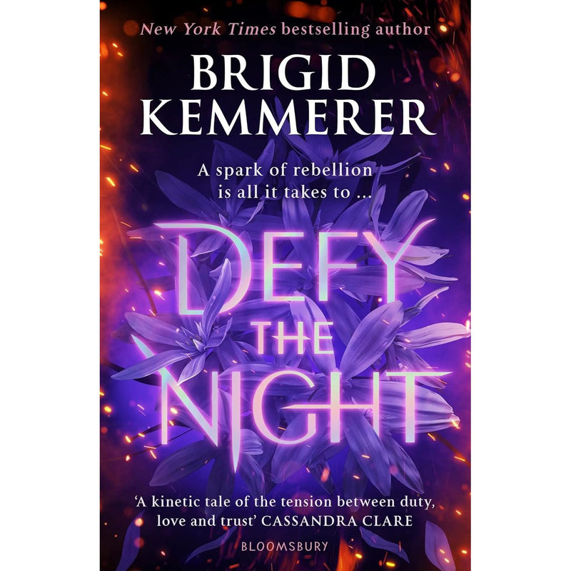 Set of three Bloomsbury YA books from the Defy the Night series by Brigid Kemmerer, featuring colorful cover art and titles.