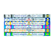 Six-book set of Diary of a Wimpy Kid series by Jeff Kinney, including books 12 to 17, featuring colorful cover illustrations.