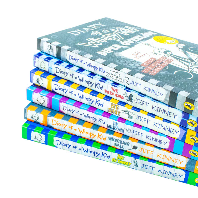 Six-book Diary of a Wimpy Kid series collection by Jeff Kinney, featuring books 12 to 17, published by Puffin Ltd.