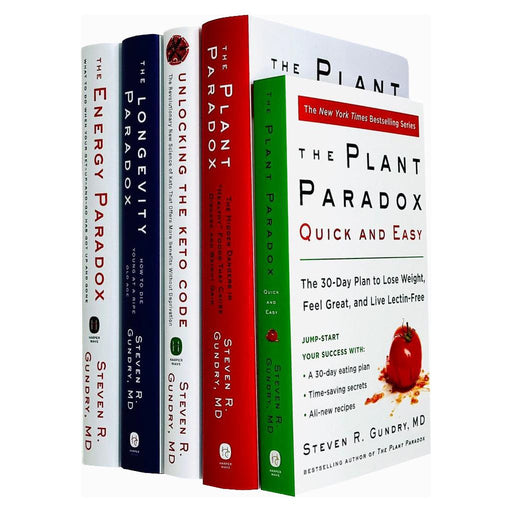Dr. Steven R Gundry MD Collection 5 Books Set Plant Paradox, Longevity Paradox - The Book Bundle