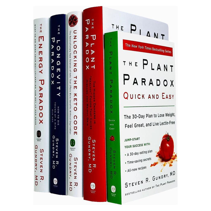 Dr. Steven R Gundry MD Collection 5 Books Set Plant Paradox, Longevity Paradox - The Book Bundle