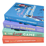 Set of four Elena Armas romance books including The American Roommate Experiment, The Fiance Dilemma, Spanish Love Deception, and Long Game.