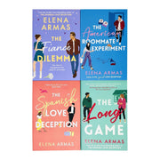 Set of four Elena Armas romance books including The American Roommate Experiment, The Fiance Dilemma, Spanish Love Deception, and Long Game.