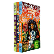 Set of three Walker Books fairy tale collection by Joseph Coelho, featuring Zombierella, Creeping Beauty, and Frankenstiltskin.