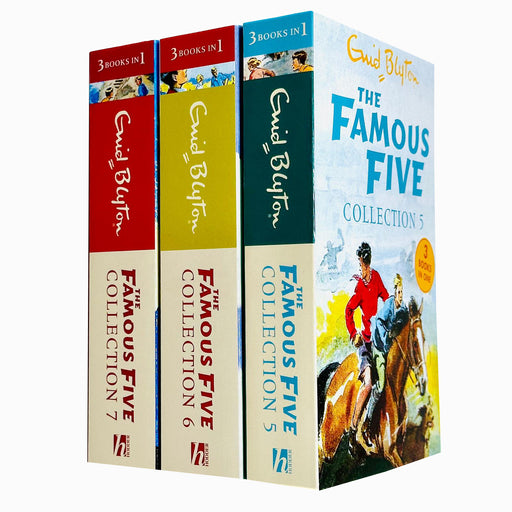 Enid Blyton The Famous Five 3 Books Collection Set 9 Stories (3 Books in 1) (Collection 5, 6, 7) - The Book Bundle