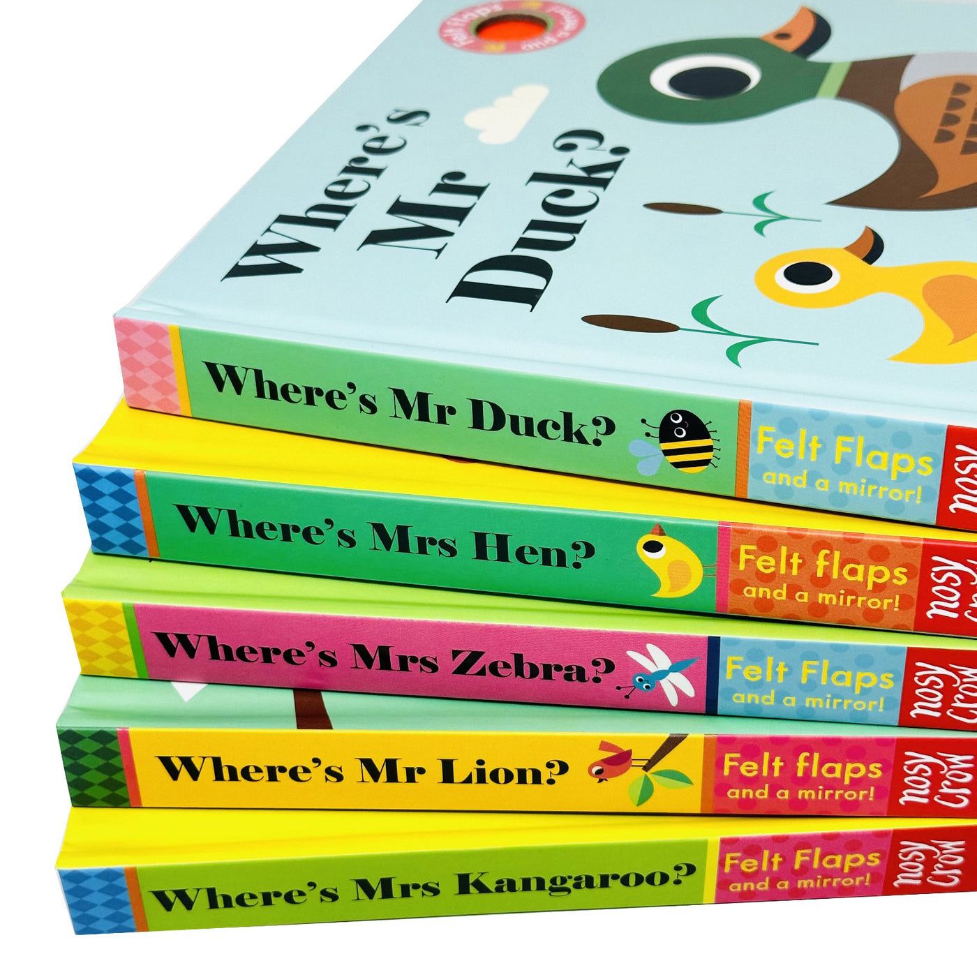 Felt Flaps And A Mirror! Series 5 Books Collection Set By Ingela P Arrhenius Where's Mr Lion Wheres Mr Duck