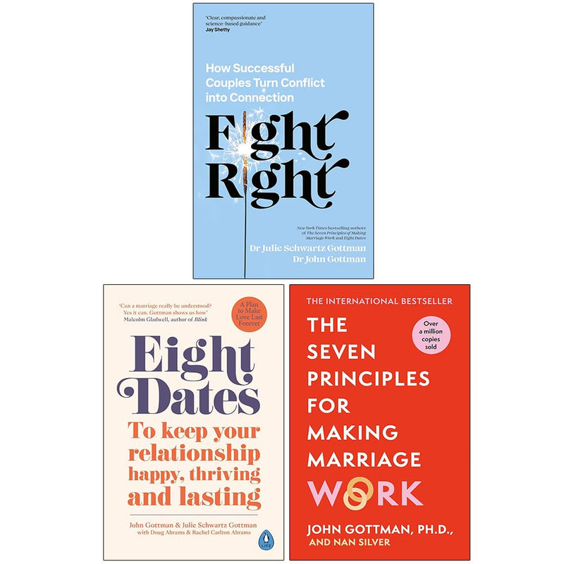 Fight Right How Successful , Eight Dates & The Seven Principles 3 Books Set