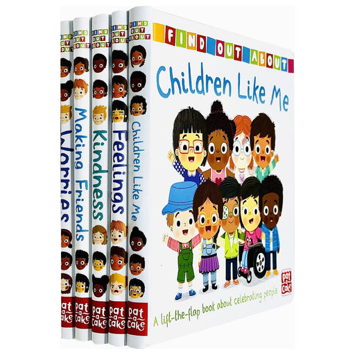 A lift-the-flap Find out About Series 5 Books Collection Set(Feelings, Kindness, Making Friends, Children Like Me & Worries) - The Book Bundle