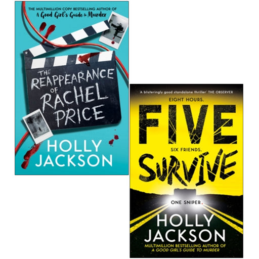 Holly Jackson 2-book collection set featuring Five Survive and The Reappearance of Rachel Price covers