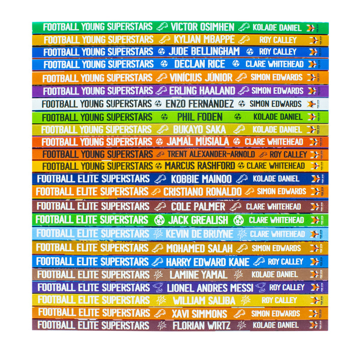 Football Elite Superstars and Football Young Superstars 24 Books Box Set by Simon Edwards - The Book Bundle