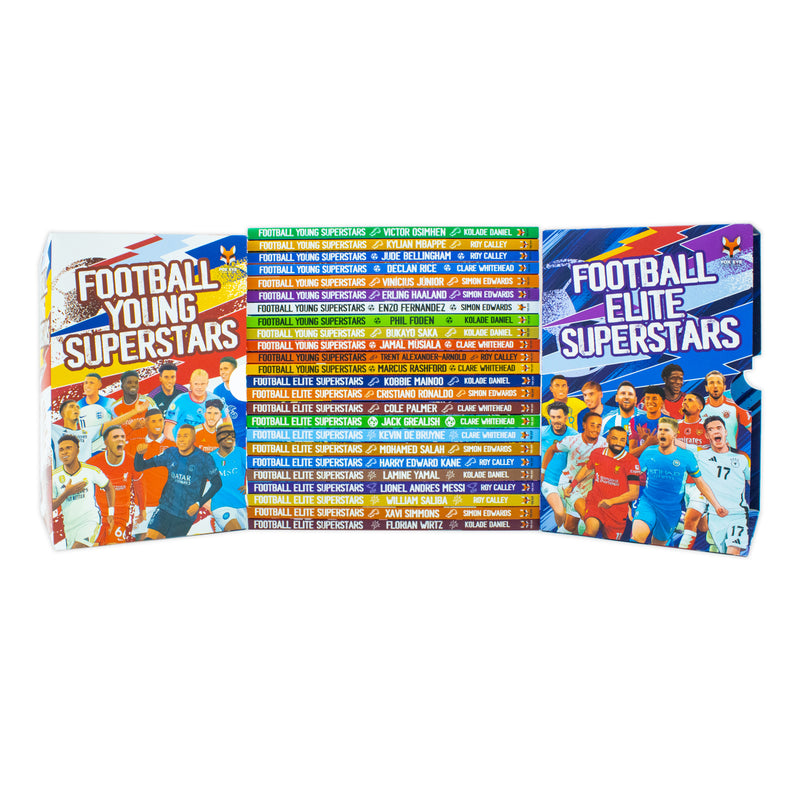Football Elite Superstars and Football Young Superstars 24 Books Box Set by Simon Edwards - The Book Bundle