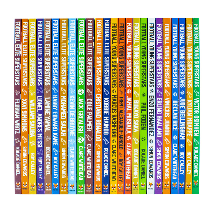 Football Elite Superstars and Football Young Superstars 24 Books Box Set by Simon Edwards - The Book Bundle