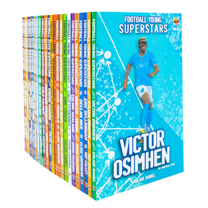 Football Elite Superstars and Football Young Superstars 24 Books Box Set by Simon Edwards - The Book Bundle