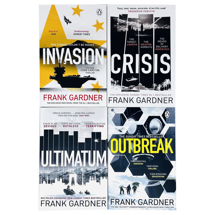 Luke Carlton Series 4 Books Collection Set by Frank Gardner (Invasion, Outbreak) - The Book Bundle