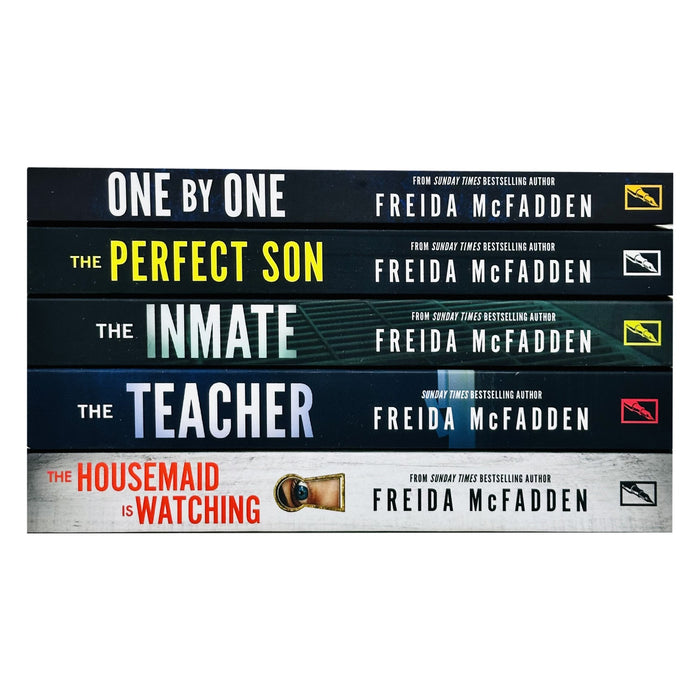 Freida McFadden Collection 5 Books Set (The Housemaid Is Watching, The Teacher, The Inmate, The Perfect Son & One by One) - The Book Bundle