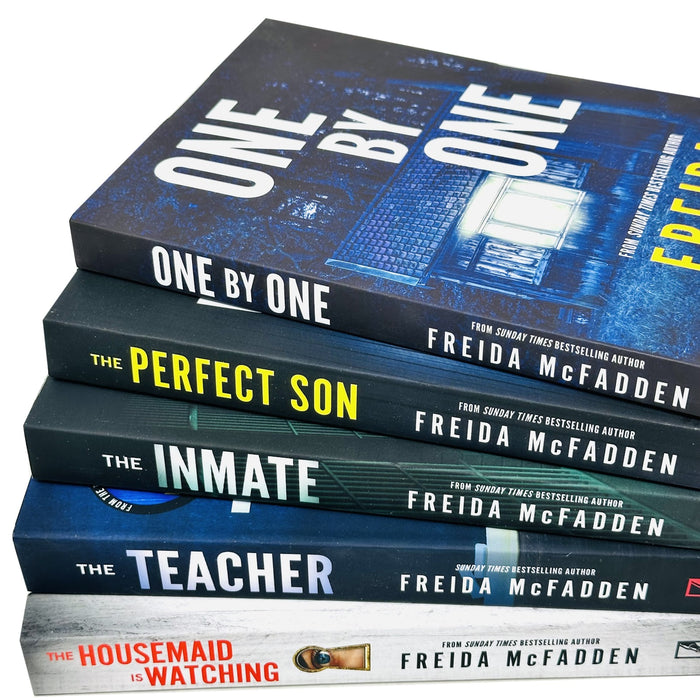Freida McFadden Collection 5 Books Set (The Housemaid Is Watching, The Teacher, The Inmate, The Perfect Son & One by One) - The Book Bundle