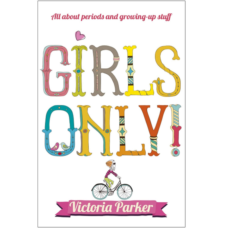Illustration from "Girls Only! All About Periods and Growing-Up Stuff" by Victoria Parker, showing young girls learning about growing up.