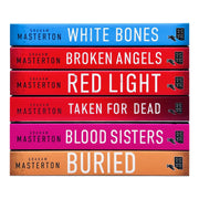 Six-book collection of Katie Maguire series by Graham Masterton, featuring white bones on the covers, published by Head of Zeus Ltd.