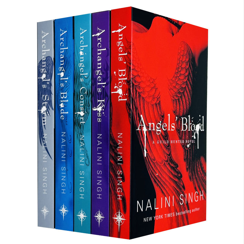 Guild Hunter Series 1-5 Books Collection Set By Nalini Singh (Angels' Blood, Archangel's Kiss, Archangel's Consort, Archangel's Blade & Archangel's Storm) - The Book Bundle