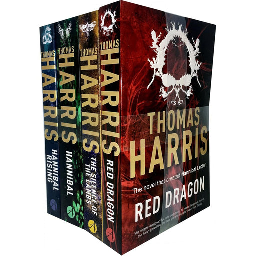 Arrow book set featuring Thomas Harris' Hannibal Lecter series including Red Dragon, Silence of the Lambs, Hannibal, and Hannibal Rising.