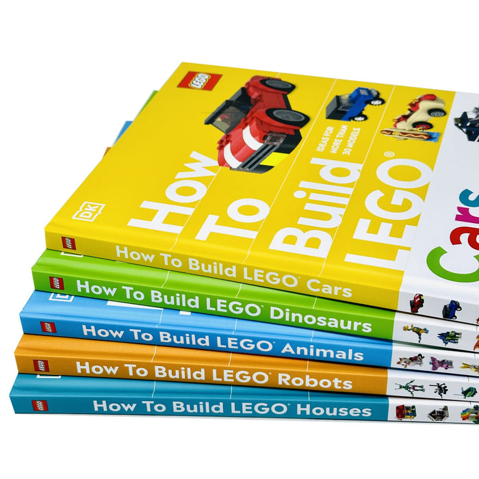 How to Build LEGO Series 5 Books Collection Set by Nate Dias Cars, Animals - The Book Bundle