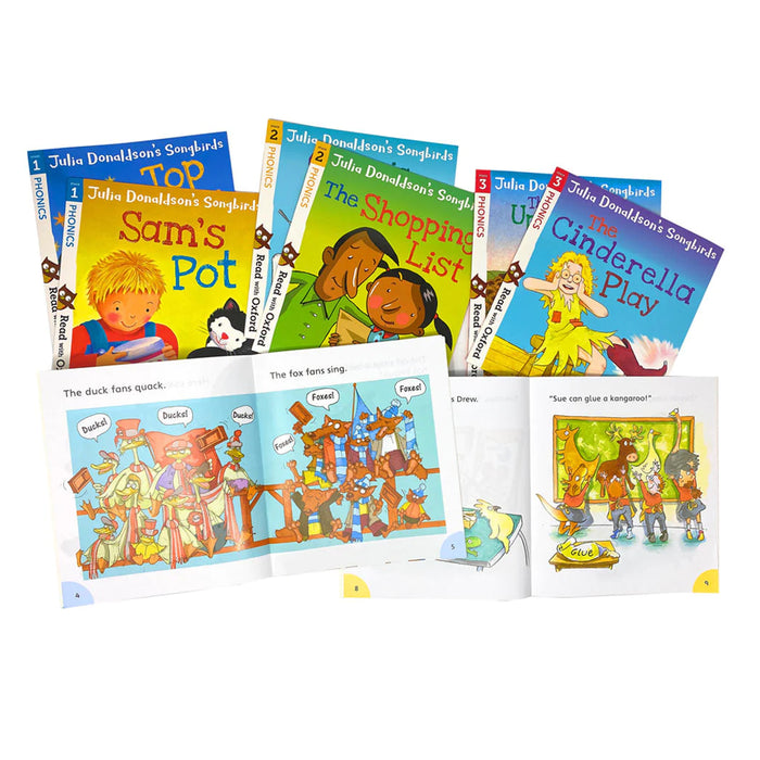 Julia Donaldson's Songbirds 36 Books Read with Oxford Phonics Collection Set (Stage 1 - 4) - The Book Bundle
