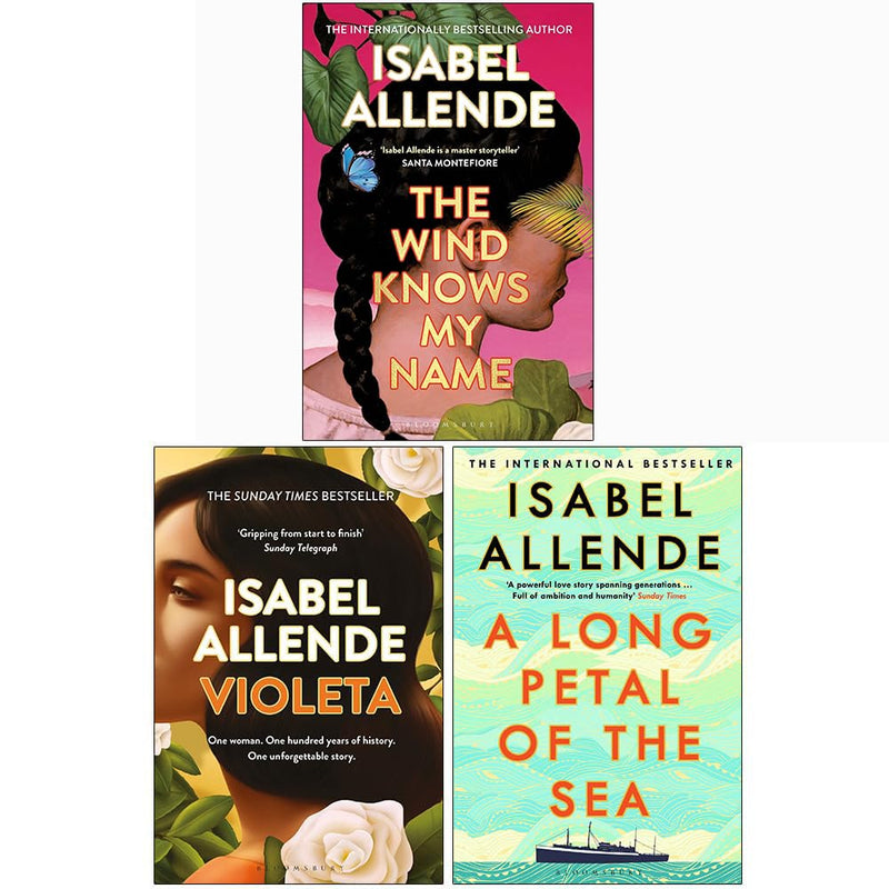 Isabel Allende Collection 3 Books Set Violeta, A Long Petal, Wind Knows My Name