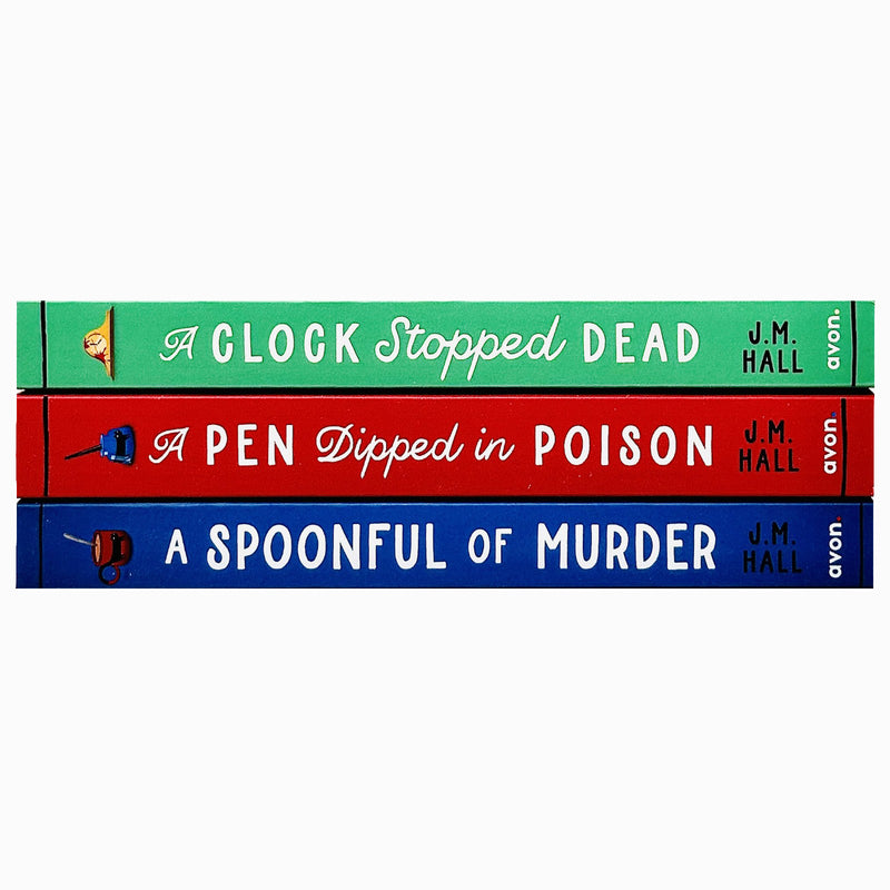 J.M Hall 3 Books Collection Set (A Spoonful of Murder, A Pen Dipped in Poison & A Clock Stopped Dead) - The Book Bundle