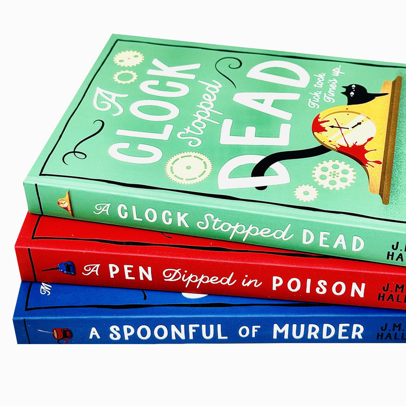 J.M Hall 3 Books Collection Set (A Spoonful of Murder, A Pen Dipped in Poison & A Clock Stopped Dead) - The Book Bundle