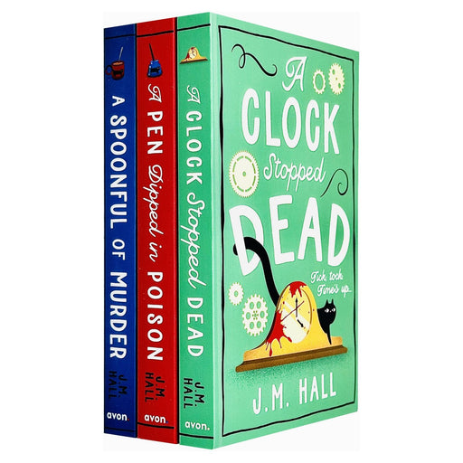 J.M Hall 3 Books Collection Set (A Spoonful of Murder, A Pen Dipped in Poison & A Clock Stopped Dead) - The Book Bundle