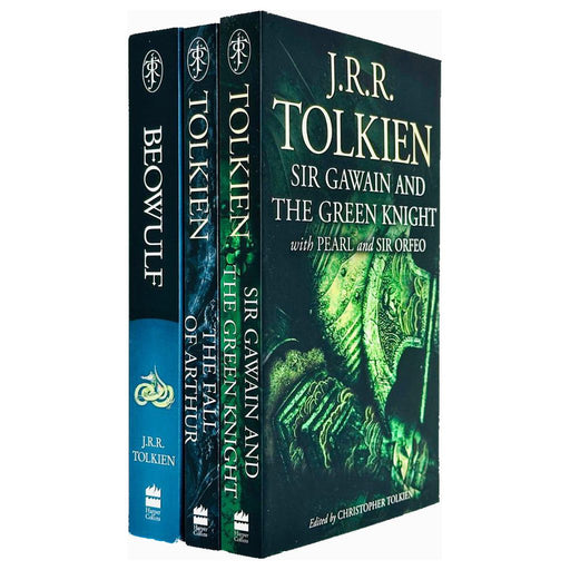 J.R.R. Tolkien Collection 3 Books Set Beowulf, Fall of Arthur, Sir Gawain Green - The Book Bundle
